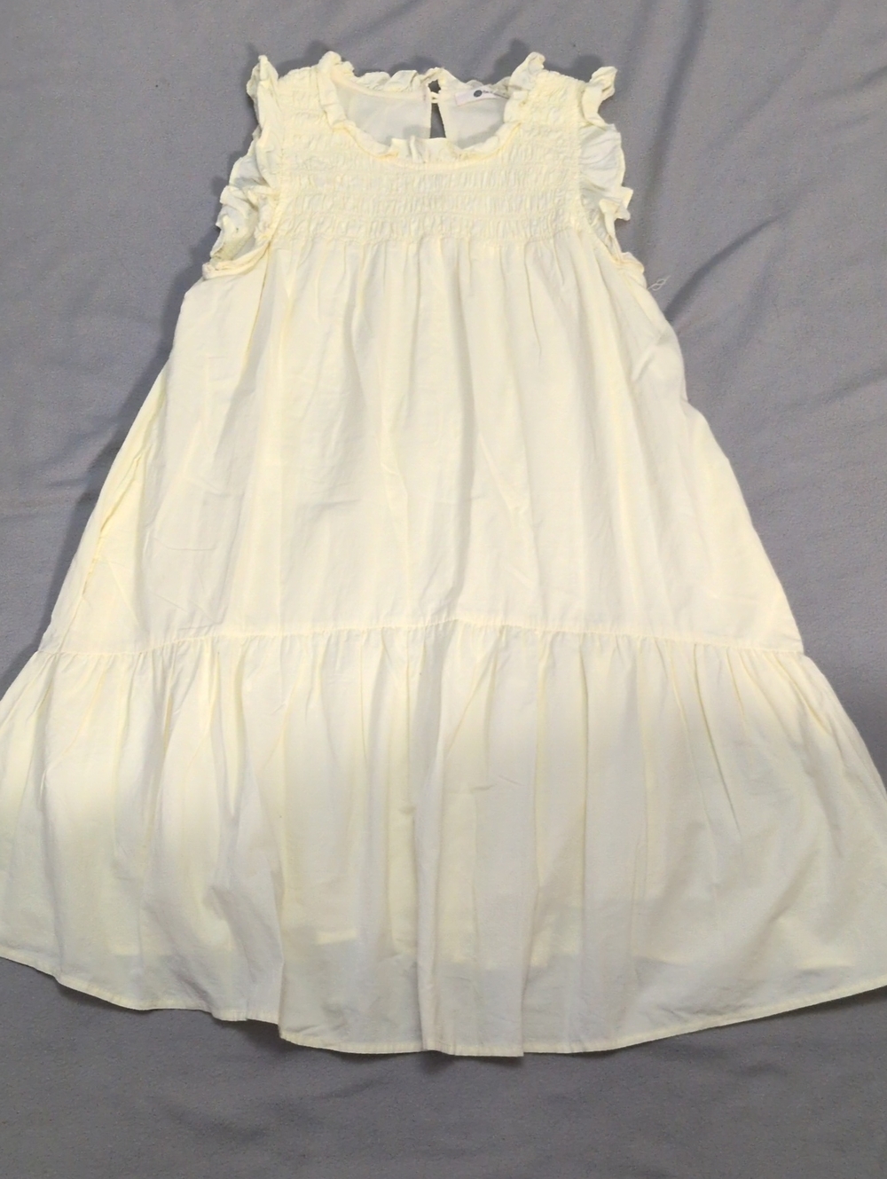 The Impeccable Pig Yellow Smoked Style Dress Ruffle Sleeve Small